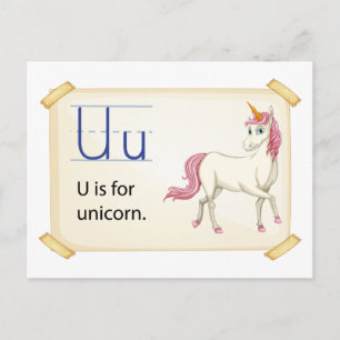 Letter U Postcard