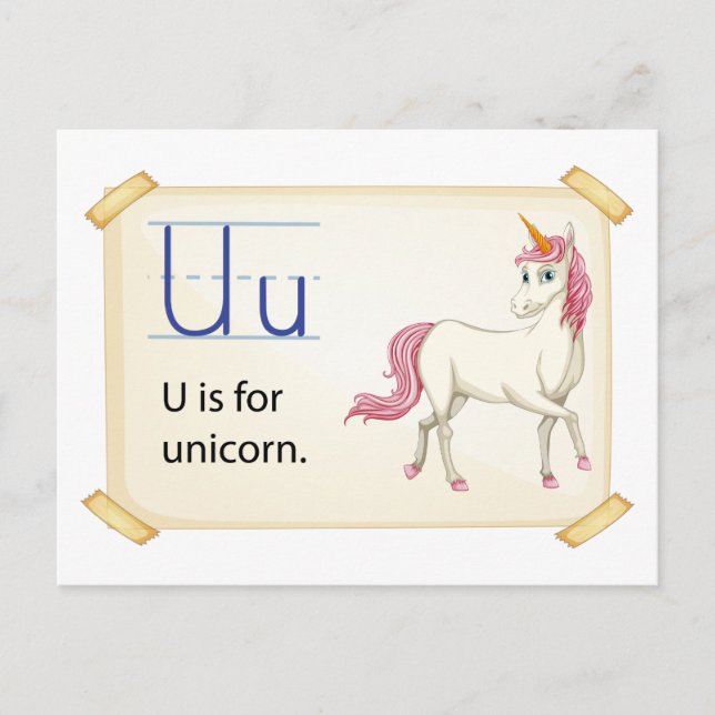 Letter U Postcard (Front)