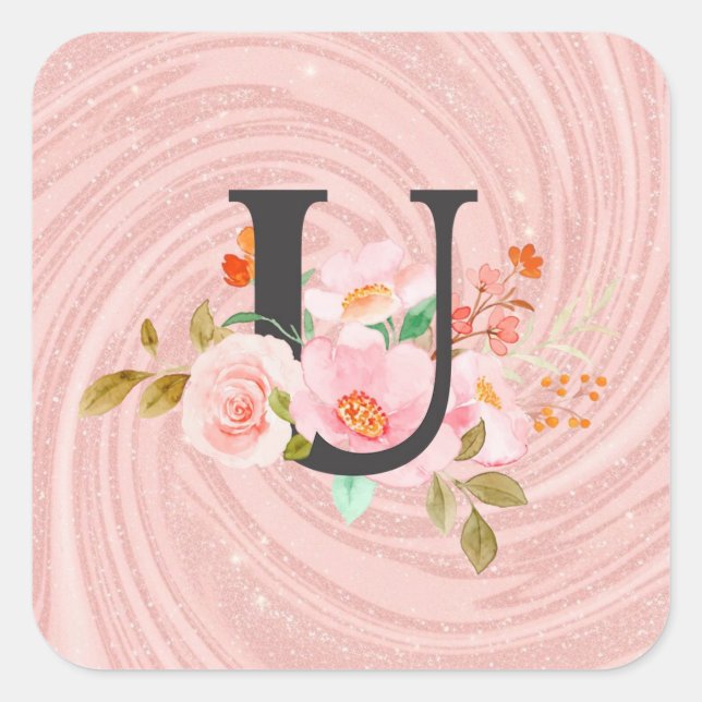 Letter U Square Sticker (Front)