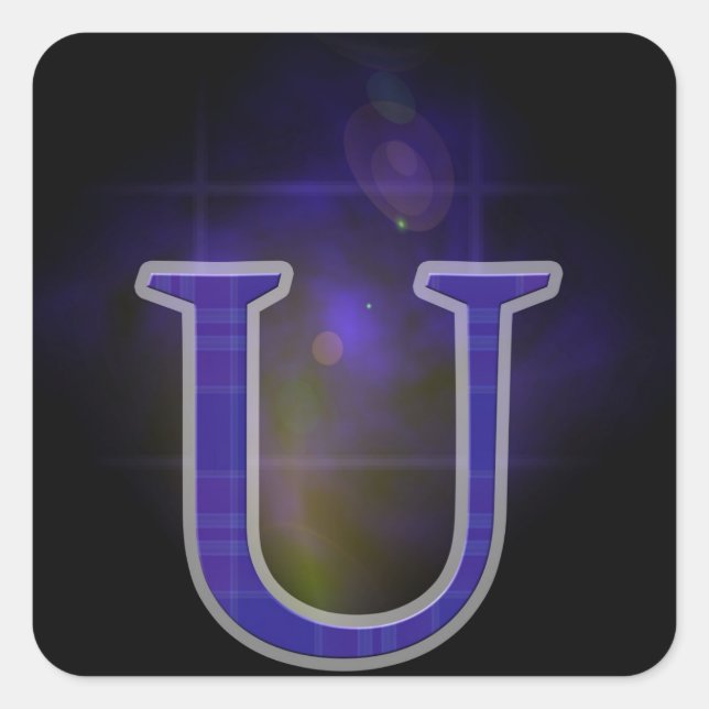 Letter U Square Sticker (Front)