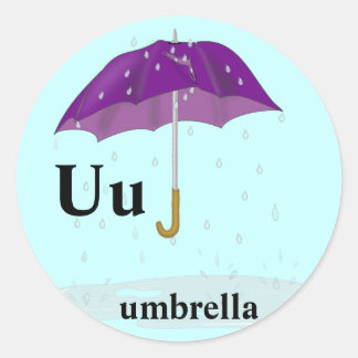 Letter U umbrella Stickers