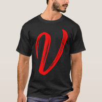 Letter V Alphabet Large Red Graphic Initial