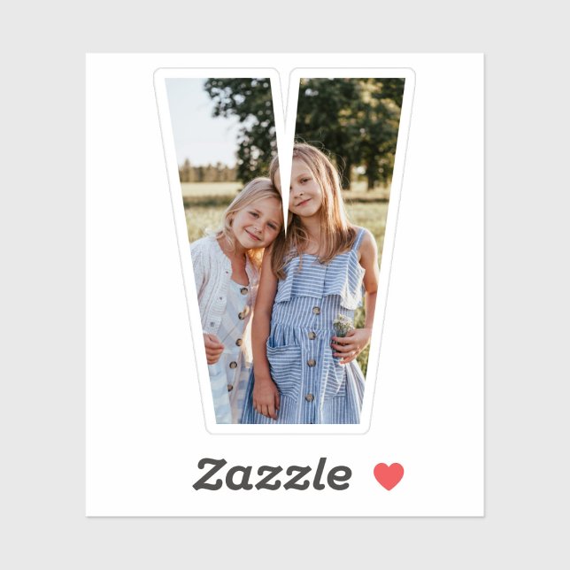 Letter V Alphabet & Photo Custom-Cut Vinyl Sticker (Creator Uploaded)