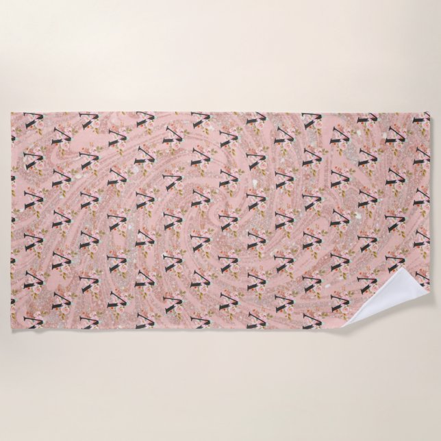 Letter V Beach Towel (Front)