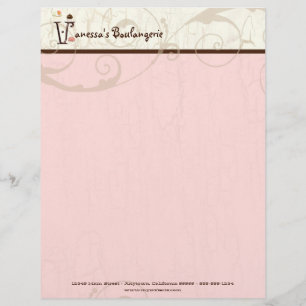 Letter V  Cupcake Business Letterhead
