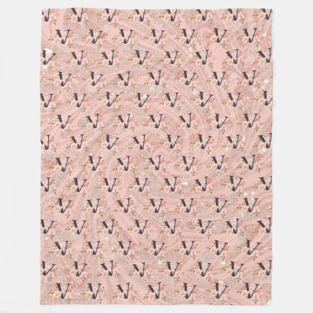 Letter V Fleece Blanket (Front)