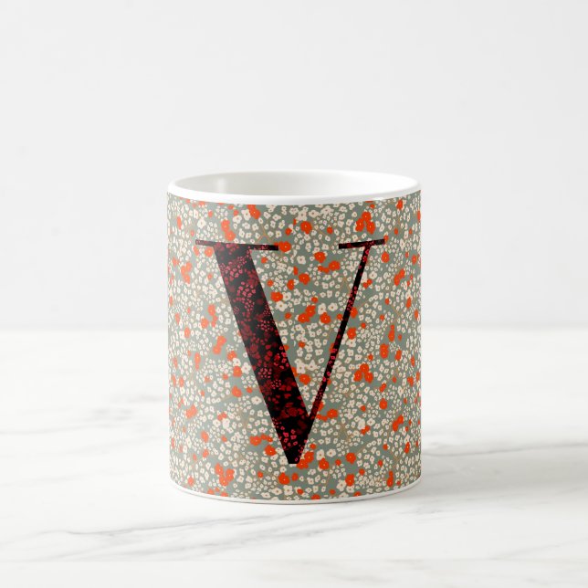 Letter V grey and red liberty Coffee Mug (Center)