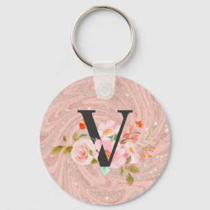 Letter V Key Ring