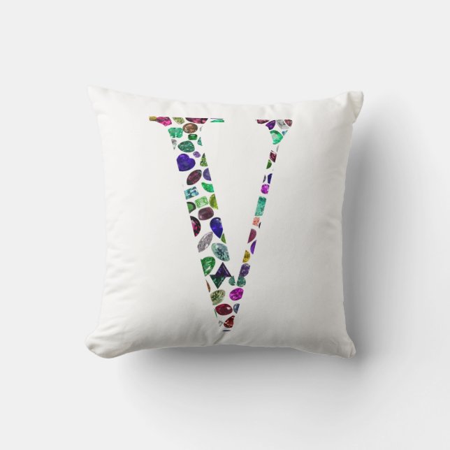 Letter V Monogram Cushion (Front)
