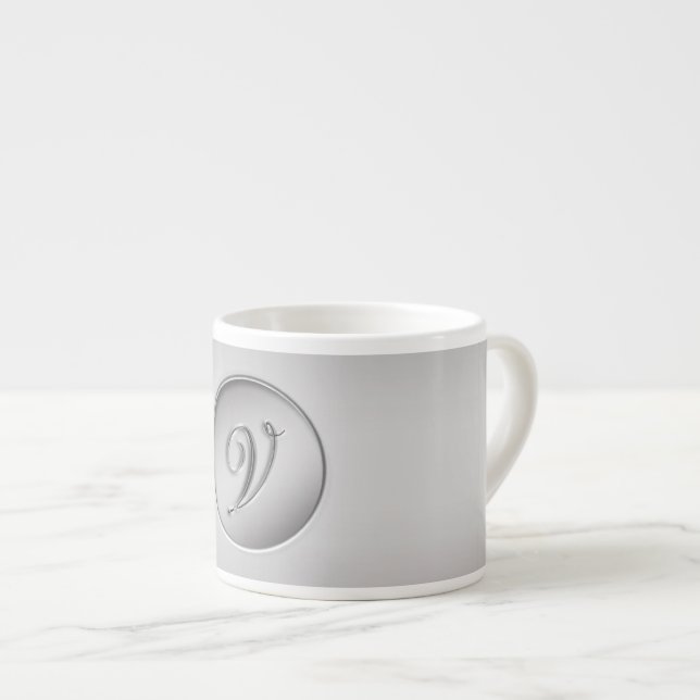 "Letter V" Monogram Espresso Cup (Front Right)