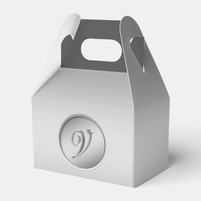"Letter V" Monogram Favour Box (Front Side)