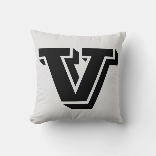 LETTER V MONOGRAM PILLOW (Front)