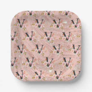 Letter V Paper Plate