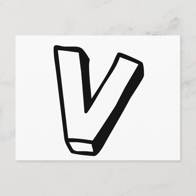 Letter V Postcard (Front)