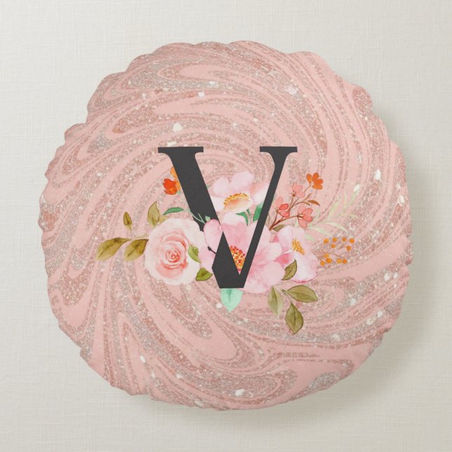 Letter V Round Cushion (Front)
