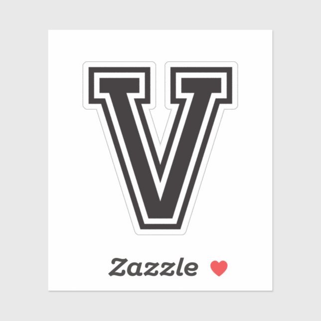 Letter V sporty college font alphabet (Sheet)
