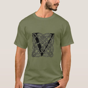 Letter V Vintage Celtic Knot Monogram T-Shirt