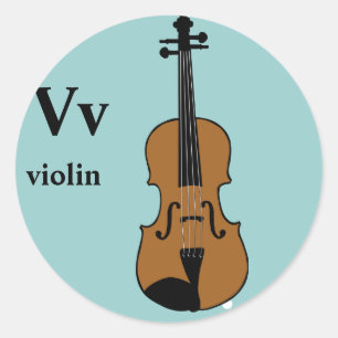 Letter V violin Stickers