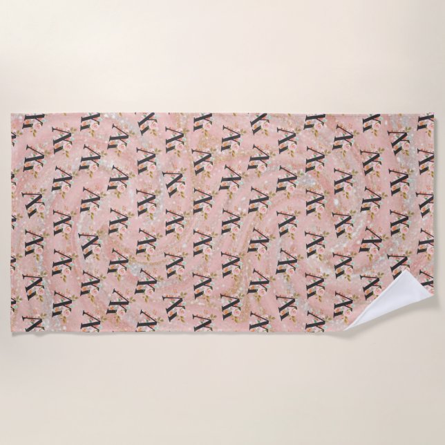 Letter W Beach Towel (Front)