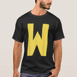 Letter W big and bold in yellow T-Shirt