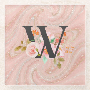 Letter W Glass Coaster
