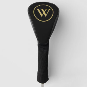 Letter W Golf Driver Head Cover : Black and Gold