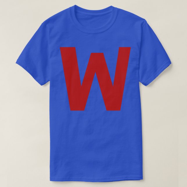 Letter w in Red Text Minimal Typography T-Shirt (Design Front)