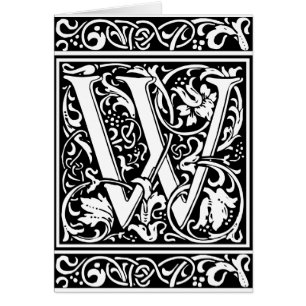 Letter W Mediaeval Monogram Art Nouveau