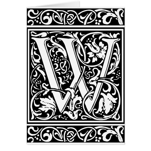 Letter W Mediaeval Monogram Art Nouveau (Front)