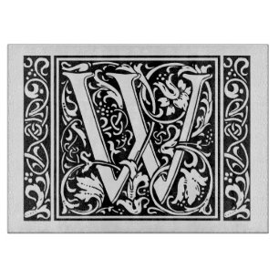 Letter W Mediaeval Monogram Art Nouveau Cutting Board
