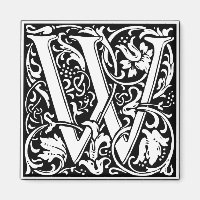 Letter W Mediaeval Monogram Art Nouveau