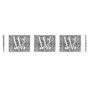 Letter W Mediaeval Monogram Art Nouveau Short Table Runner