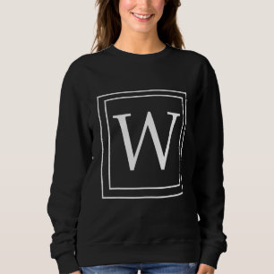 Letter W Monogram English Alphabet W Initial Gray Sweatshirt