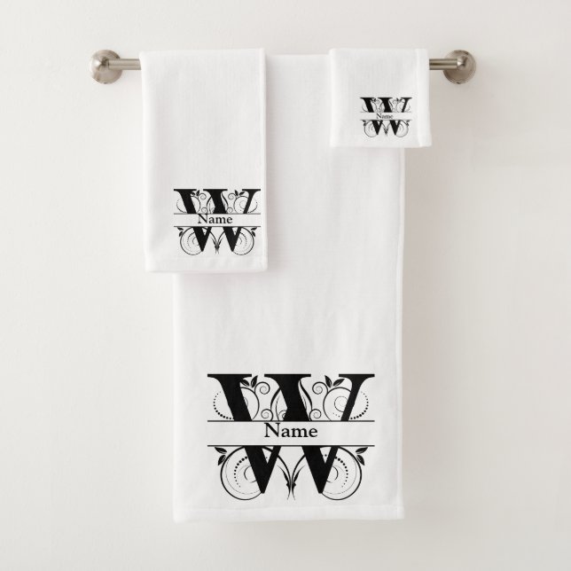 Letter W Monogram Initial Bath Gift Set (Insitu)