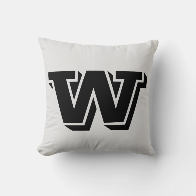 LETTER W MONOGRAM PILLOW (Front)