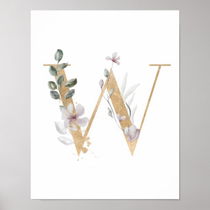 Letter W Monogram Poster