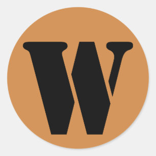 Letter W Stencil Alphabet by Janz Peru Gold Classic Round Sticker