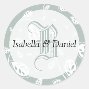 Letter Wedding Monogram Bride Groom Stickers