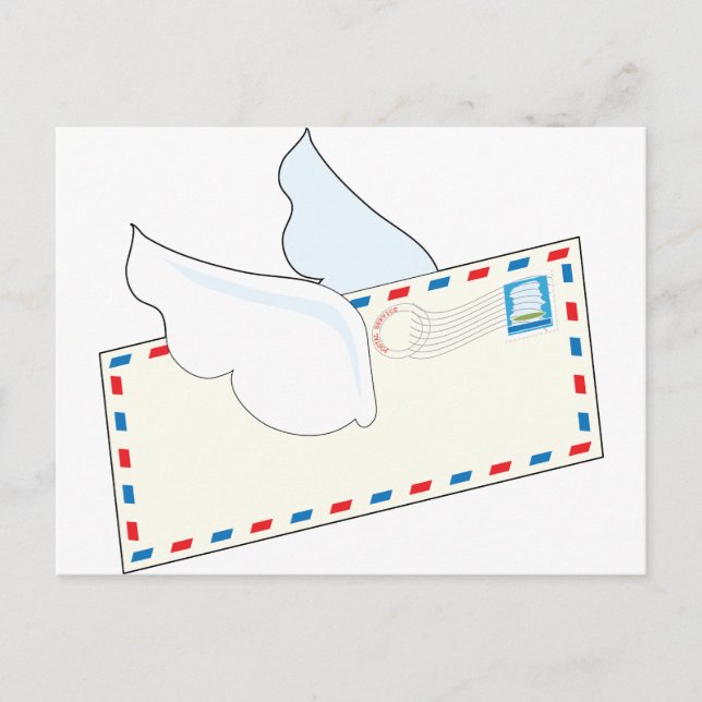 Letter with Wings Postcard (Front)