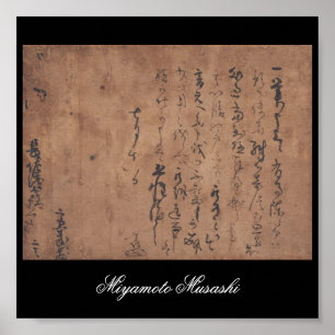 Letter written by Miyamoto Musashi, c. 1600's Poster