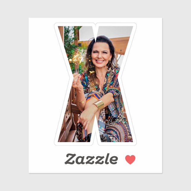 Letter X Alphabet & Photo Custom-Cut Vinyl Sticker (Creator Uploaded)