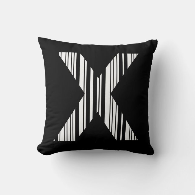 LETTER X BAR CODE First Initial Barcode Pattern Cushion (Front)