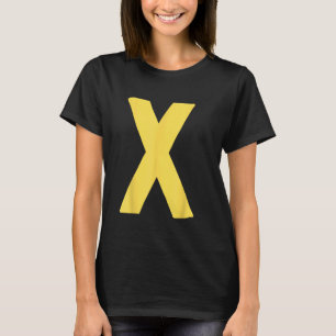 Letter X big and bold in yellow T-Shirt