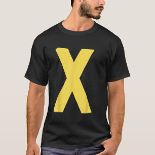 Letter X big and bold in yellow T-Shirt