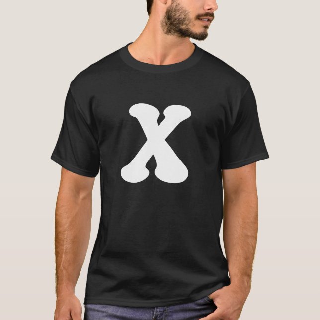 Letter X Capital Alphabet Team Groups Costume Matc T-Shirt (Front)