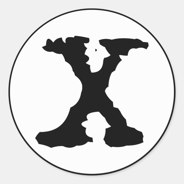Letter X Classic Round Sticker (Front)