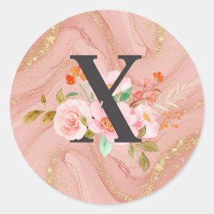 Letter X Classic Round Sticker