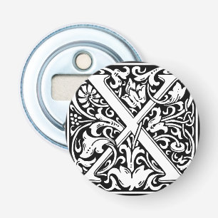 Letter X Mediaeval Monogram Art Nouveau Bottle Opener