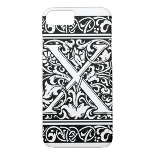 Letter X Mediaeval Monogram Art Nouveau iPhone 8/7 Case
