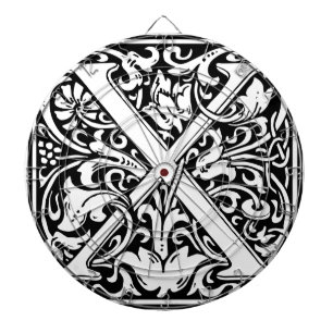 Letter X Mediaeval Monogram Art Nouveau Dartboard